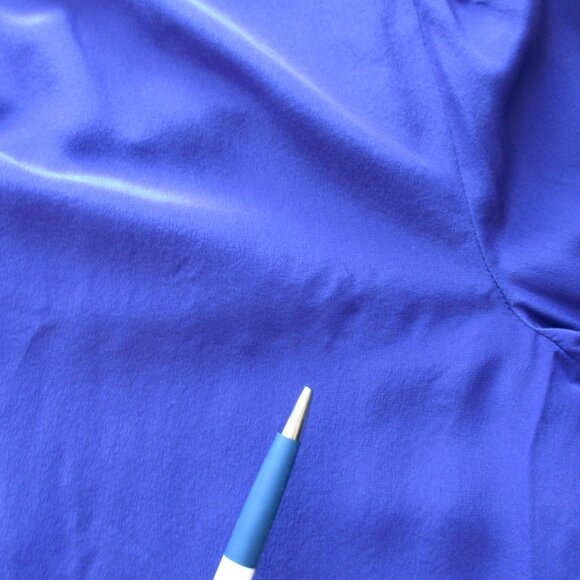 Rebecca Taylor Silk Blouse Shirt Womens 4 Small Blue Ruffle Pull Over Career - Picture 9 of 16